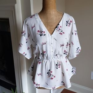 💥Sienna Sky | V-neck Floral White Blouse